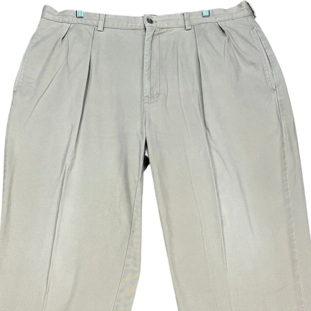 Polo Golf Ralph Lauren Pants Mens 39x29 Beige‎ Straight Leg Pleated Flap Pocket